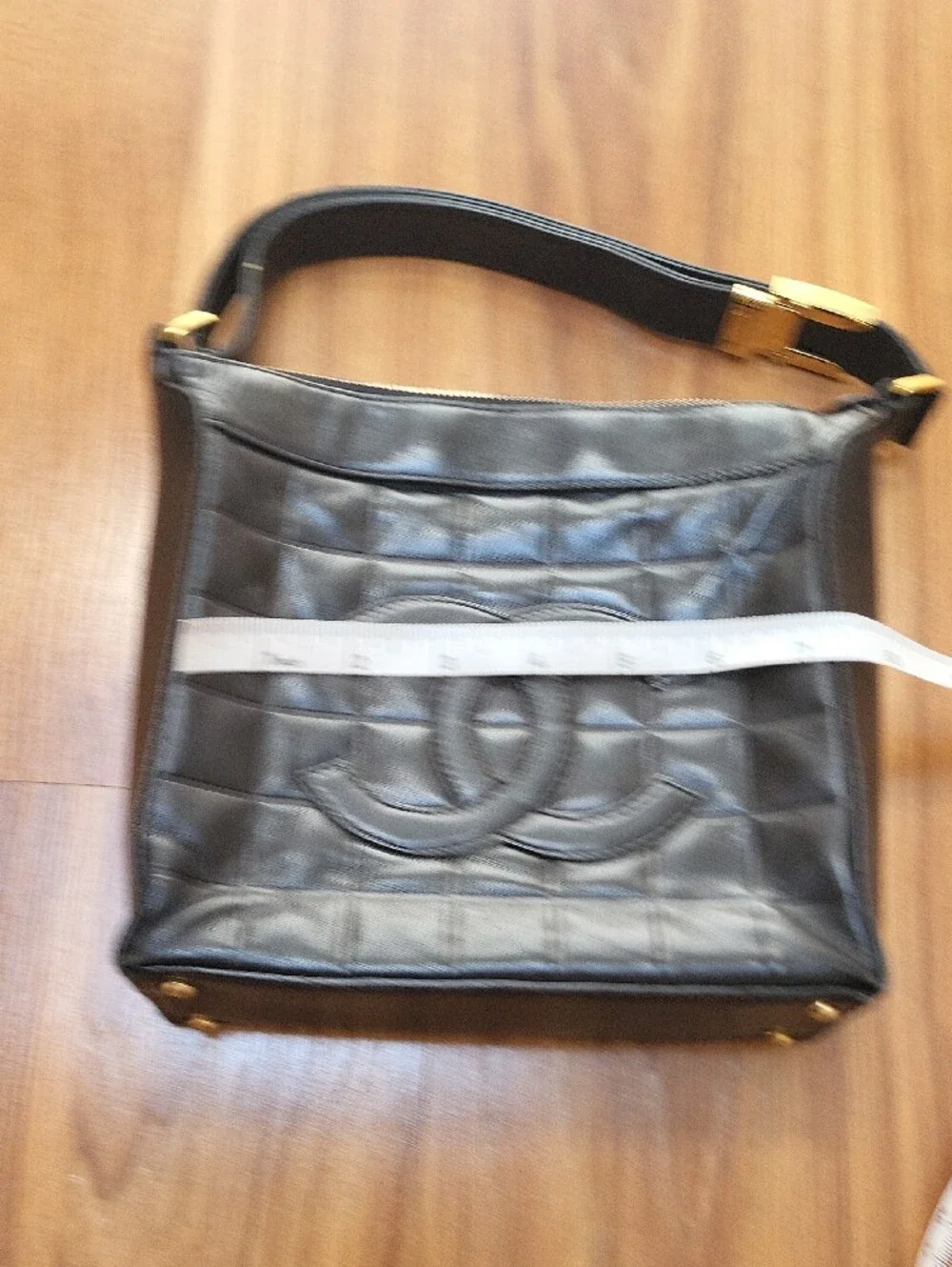 Authentic CHANEL Black Quilted Leather Shoulder Hobo with Gold-Tone Hardware - Picture 9 of 11